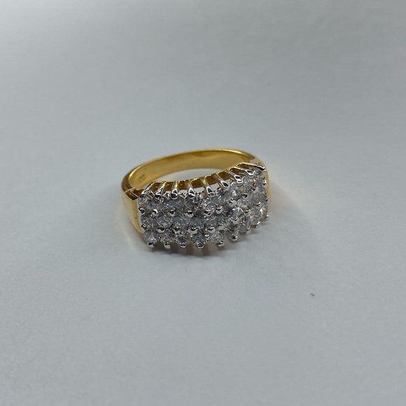 Vintage Gold Tone EDCO faux diamond ring - Picture 4 of 8